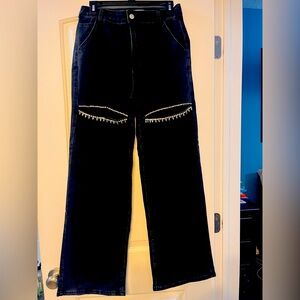 Rhinestone jeans black